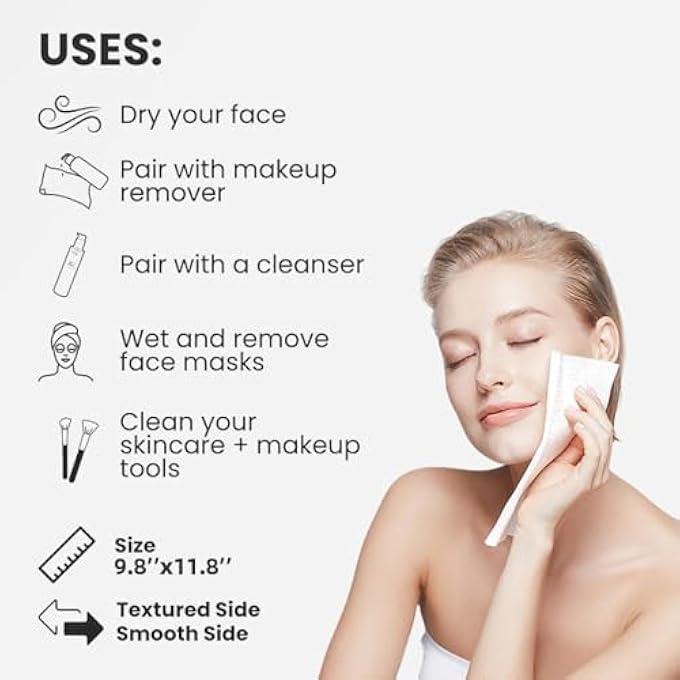 NALACAL DISPOSABLE FACE TOWELS, COTTON BEAUTY CLEANSING TOWELS, COTTON PADS FACE TOWEL FOR MAKEUP AND CLEAN SKIN, SOFT AND THICK DRY WIPES 50 SHEETS/BOX - Image 3